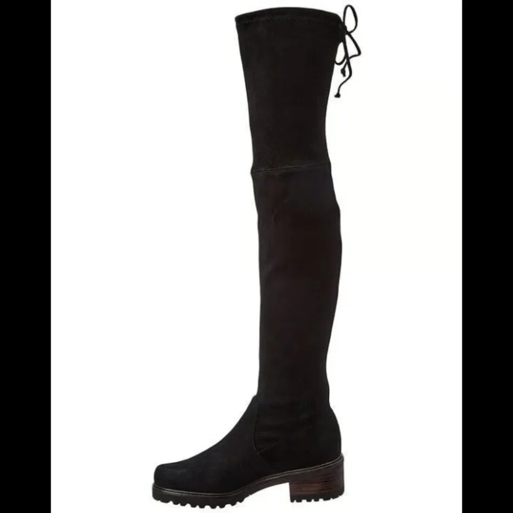 Stuart Weitzman Vanland Suede Knee-High Boot Black Size 8.5